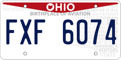 OH license plate FXF6074