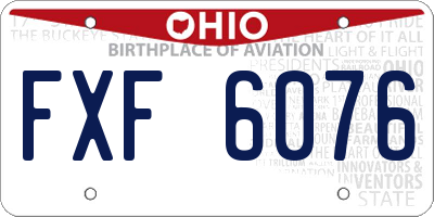 OH license plate FXF6076