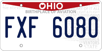 OH license plate FXF6080