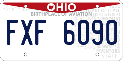 OH license plate FXF6090