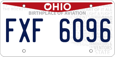 OH license plate FXF6096