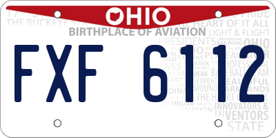 OH license plate FXF6112