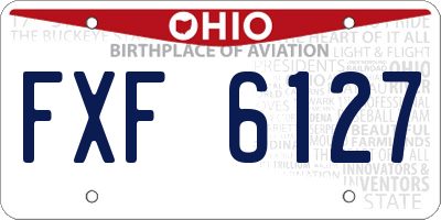 OH license plate FXF6127