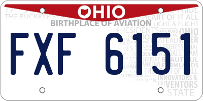 OH license plate FXF6151