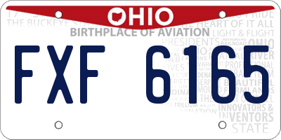 OH license plate FXF6165