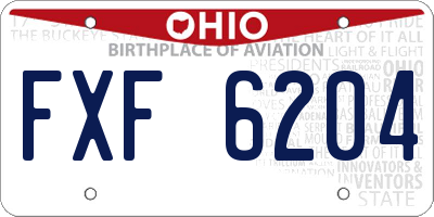 OH license plate FXF6204