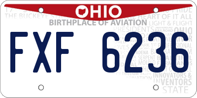 OH license plate FXF6236