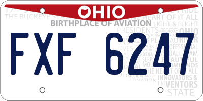 OH license plate FXF6247