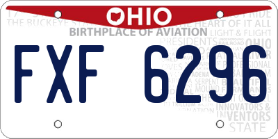 OH license plate FXF6296