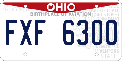 OH license plate FXF6300