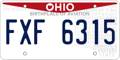 OH license plate FXF6315
