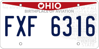 OH license plate FXF6316