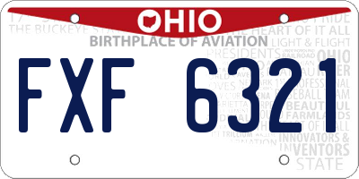 OH license plate FXF6321