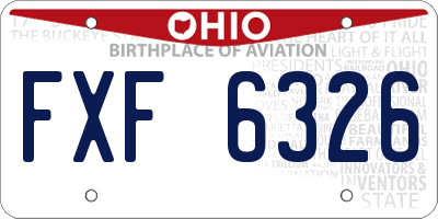 OH license plate FXF6326