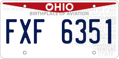 OH license plate FXF6351