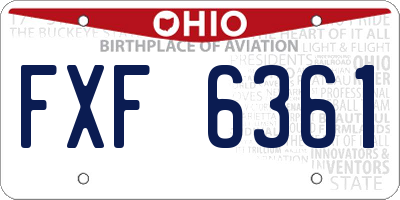 OH license plate FXF6361