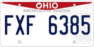 OH license plate FXF6385