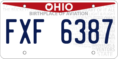 OH license plate FXF6387