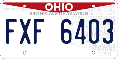 OH license plate FXF6403
