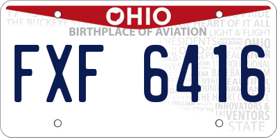 OH license plate FXF6416