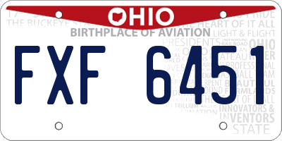 OH license plate FXF6451
