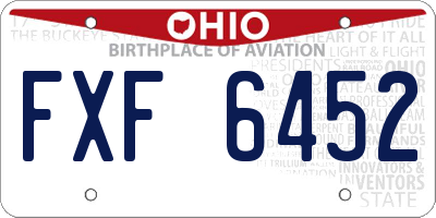 OH license plate FXF6452