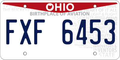 OH license plate FXF6453