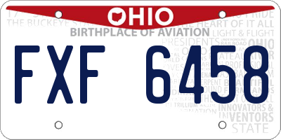 OH license plate FXF6458