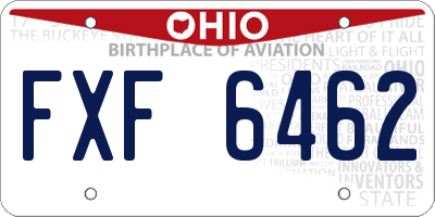 OH license plate FXF6462
