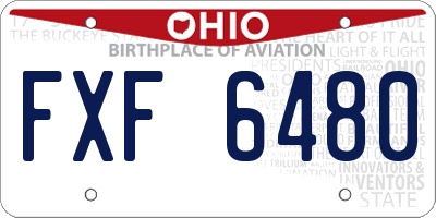 OH license plate FXF6480