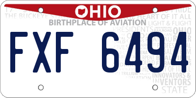 OH license plate FXF6494
