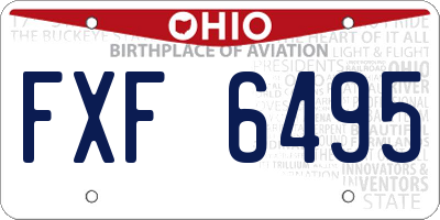 OH license plate FXF6495