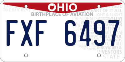 OH license plate FXF6497