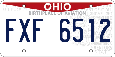 OH license plate FXF6512