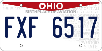 OH license plate FXF6517