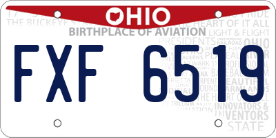OH license plate FXF6519