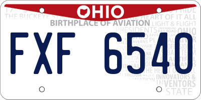 OH license plate FXF6540