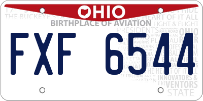 OH license plate FXF6544