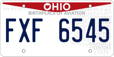 OH license plate FXF6545