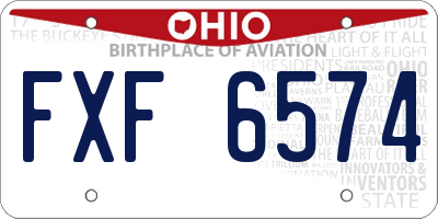 OH license plate FXF6574