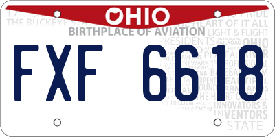 OH license plate FXF6618