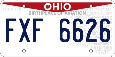 OH license plate FXF6626