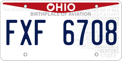 OH license plate FXF6708