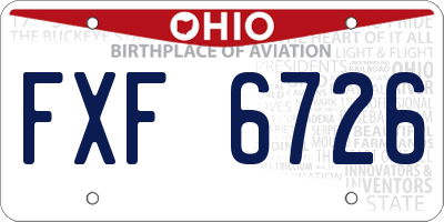 OH license plate FXF6726