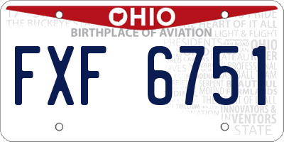OH license plate FXF6751
