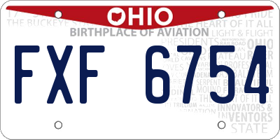 OH license plate FXF6754