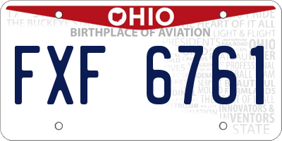 OH license plate FXF6761
