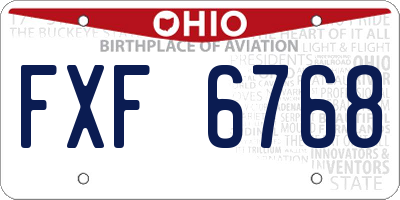 OH license plate FXF6768