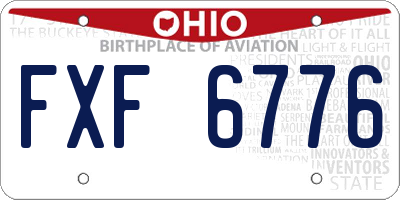 OH license plate FXF6776