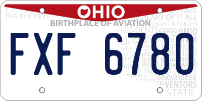 OH license plate FXF6780
